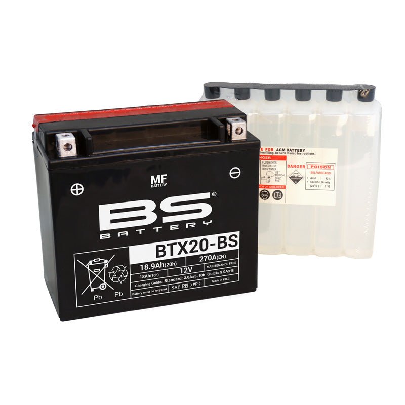 BS BATTERY BTX20 - BS MAINTENANCE FREE 12V BATTERY (300611) - DRIVEN Canada's Powersports 3661451002752300611
