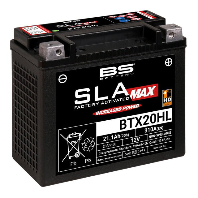 BS BATTERY BTX20HL SLA MAX FACTORY ACTIVATED 12V BATTERY (300883) - DRIVEN Canada's Powersports 3564094008832300883