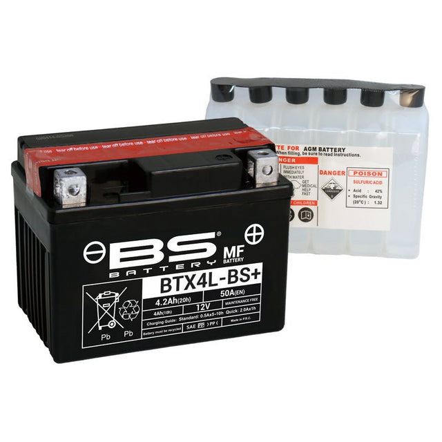 BS BATTERY BTX4L - BS MAINTENANCE FREE 12V BATTERY (300617) - DRIVEN Canada's Powersports 3661451002813300617