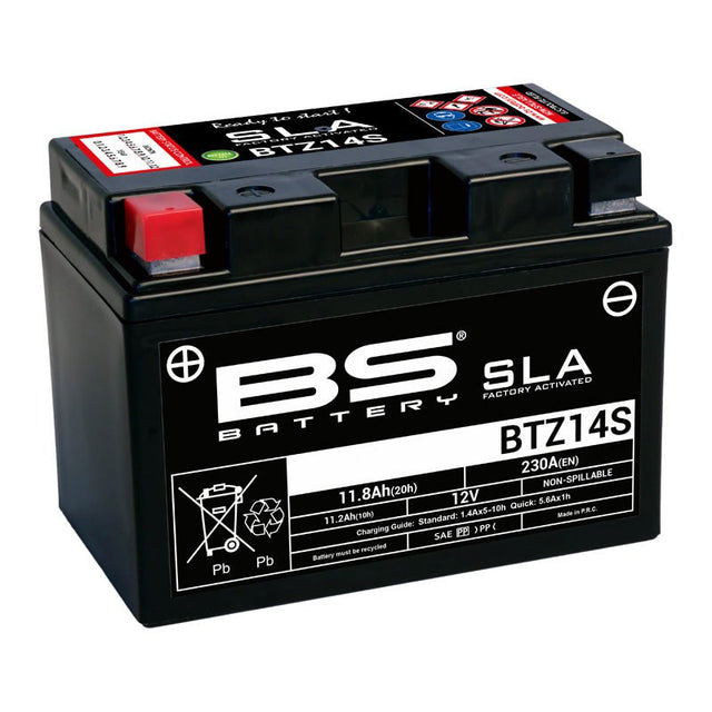 BS BATTERY BTZ14S SLA, FACTORY ACTIVITED 12V BATTERY (300638 - 1) - DRIVEN Canada's Powersports 3661451003025300638 - 1