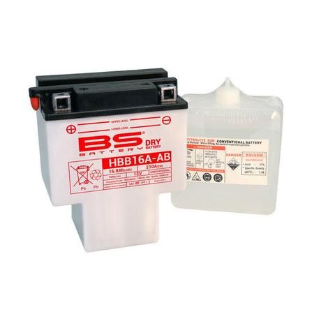 BS BATTERY HBB16A - AB 12V BATTERY WITH ACID PACK (310582) - DRIVEN Canada's Powersports 3661454105740310582