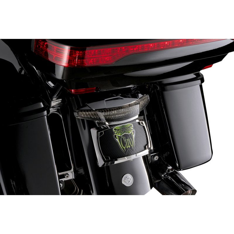 CIRO LLC TAILIGHT/LICENSE PLATE MOUNT SMOKE LENS CHROME (40453) - DRIVEN Canada's Powersports 40453
