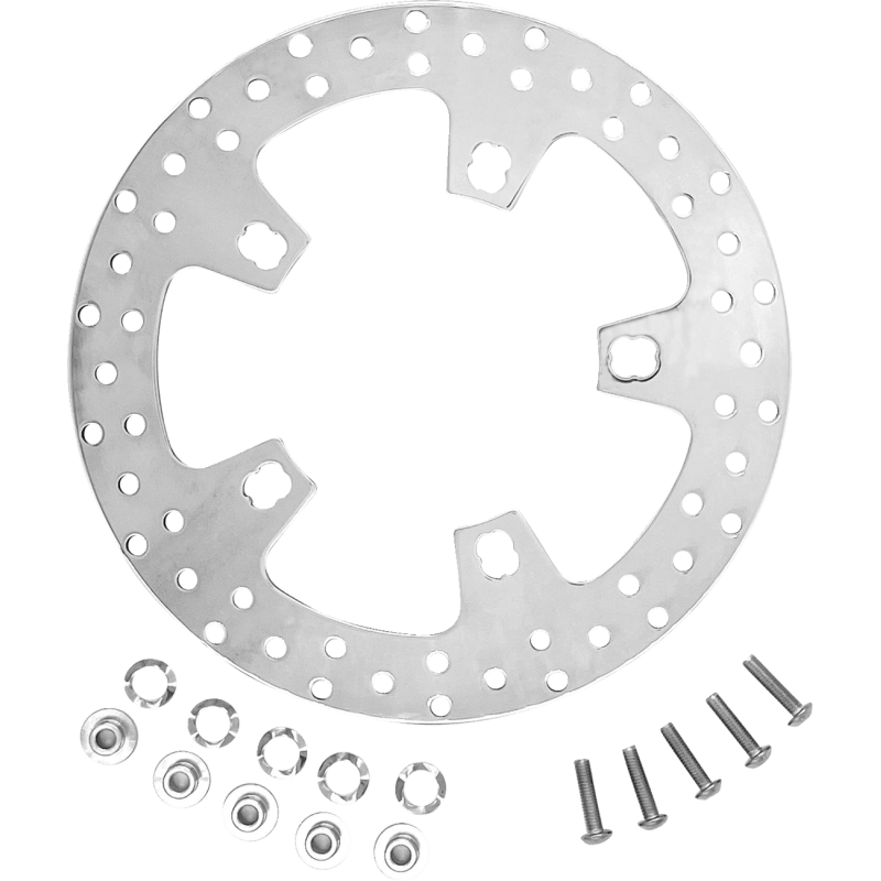COASTAL MOTO 11.8" FRONT PERIMETER ROTOR FL POLISHED W/HARDWARE SOLD EA (CM - FR - 118P) - DRIVEN Canada's Powersports CM - FR - 118P