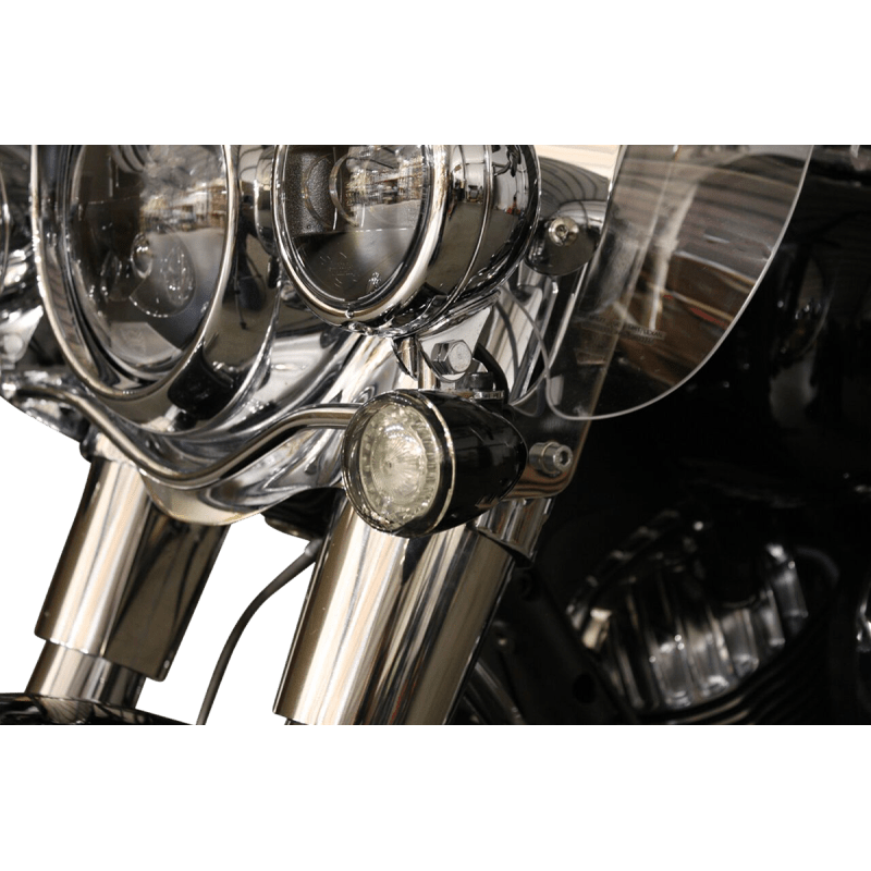 CUSTOM DYNAMICS IND FRNT TURN SIGNAL, HALO & AMBER CHROME PR - DRIVEN Canada's Powersports PB - IND - FTS - AW - C