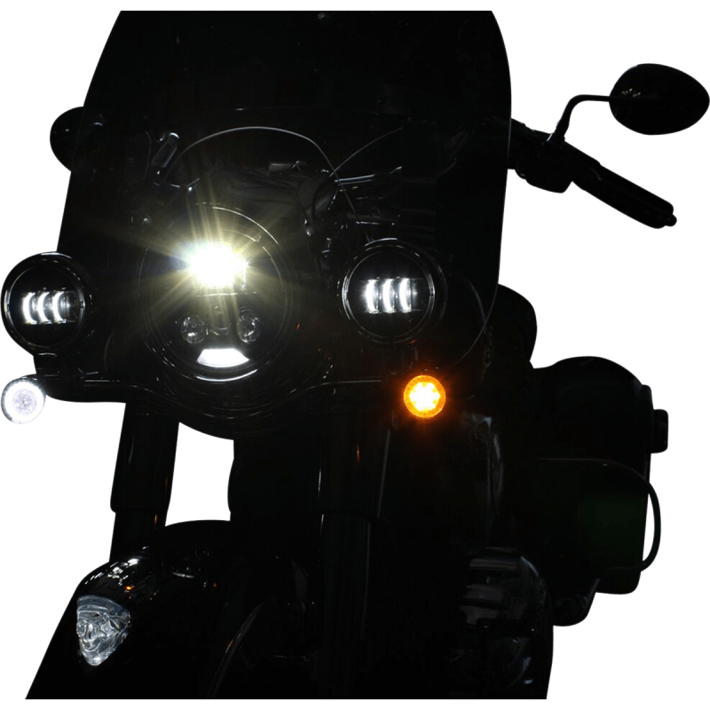 CUSTOM DYNAMICS IND FRNT TURN SIGNAL, HALO & AMBER CHROME PR - DRIVEN Canada's Powersports PB - IND - FTS - AW - C