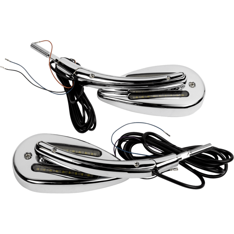 CUSTOM DYNAMICS MIRRORS LED RUN & TURN SIGNAL CHROME (CD - MIR - PLUG - C) - DRIVEN Canada's Powersports CD - MIR - PLUG - C