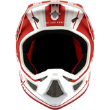 100% STATUS HELMET Topenga Red/White Front - Driven Powersports