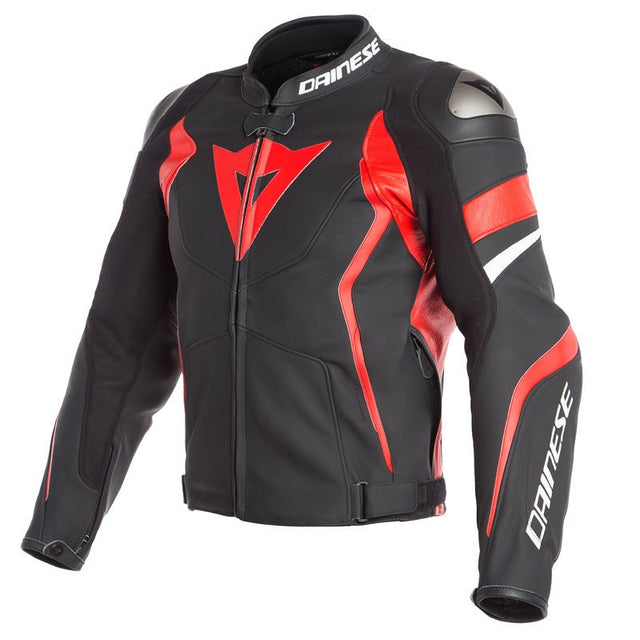 DAINESE AVRO 4 LEATHER JACKET BLACK - MATTE/LAVA - RED/WHITE (54) (1533810 - 25A - 54) - DRIVEN Canada's Powersports 80526448758361533810 - 25A - 54
