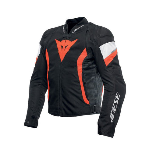 DAINESE AVRO 5 TEX JACKET BLACK/FLUO-RED/WHITE 62 - Driven Powersports Inc.805101969797417300006-W12-62