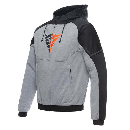DAINESE DAEMON-X SAFETY HOODIE FULL ZIP GRAY/BLACK/FLUO-RED 48 (1735263-95H-48) - Driven Powersports Inc.80510195027591735263-95H-48