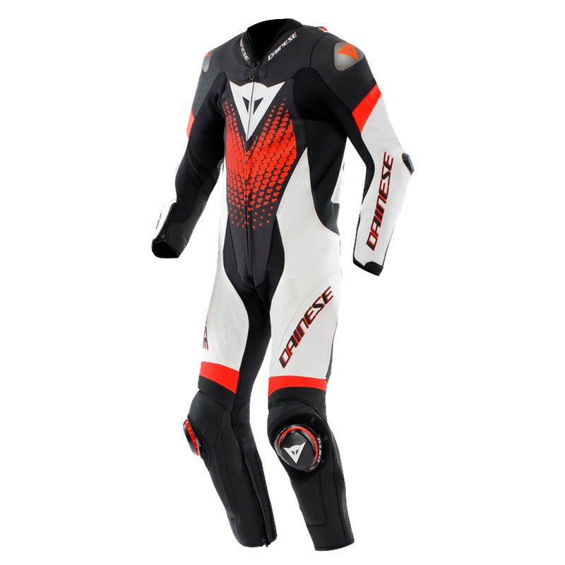 Dainese Laguna Seca 6 Perf 1PC Leather Suit Black/White/Red - Fluo 44 - DRIVEN Canada's Powersports 805101987183115100061-N32-50