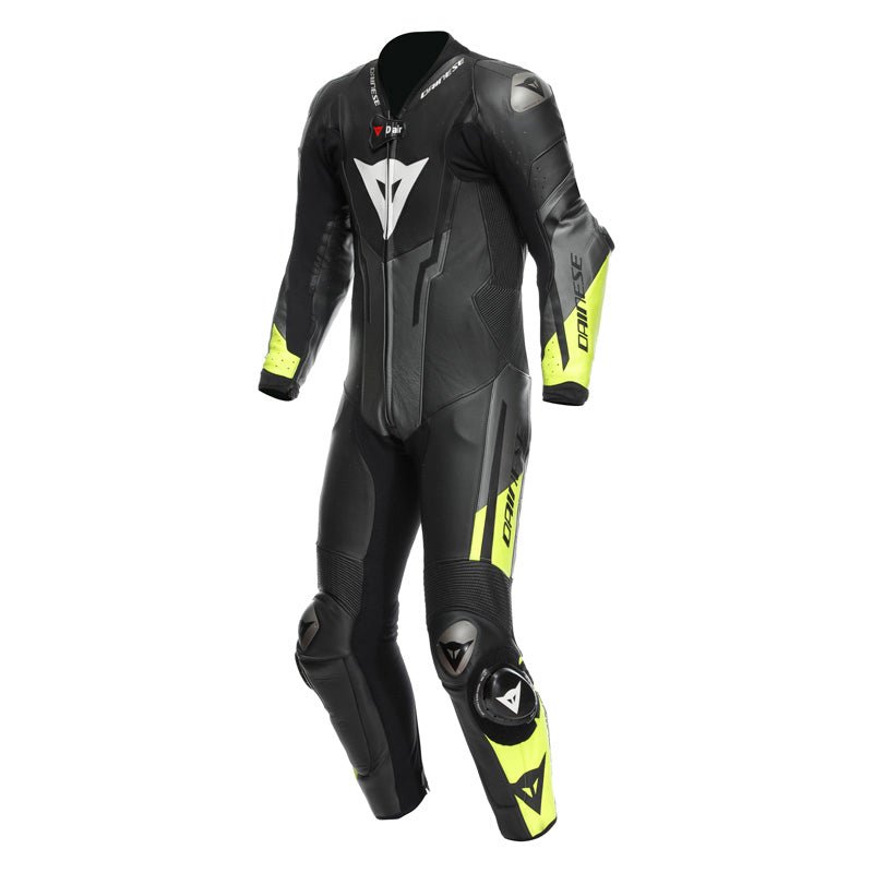 DAINESE MISANO 3 PERF. D - AIR 1PC LEATHER SUIT BLACK/ANTHRACITE/FLUO - YELLOW (46) (1D10031 - P18 - 46) - DRIVEN Canada's Powersports 80510195297491D10031 - P18 - 46