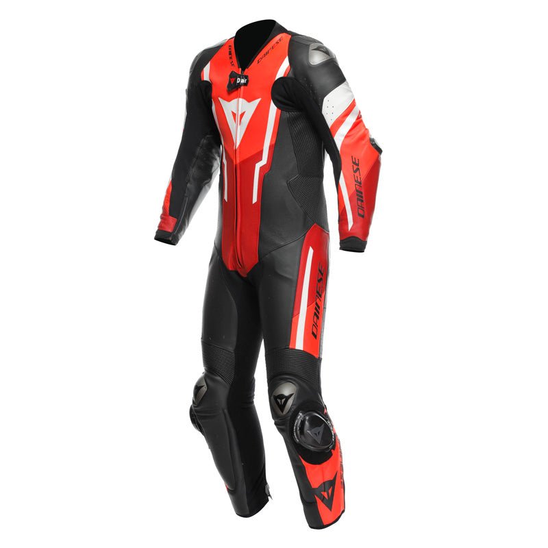 DAINESE MISANO 3 PERF. D - AIR 1PC LEATHER SUIT BLACK/RED/FLUO - RED (46) - DRIVEN Canada's Powersports 80510195299611D10031 - 12I - 46