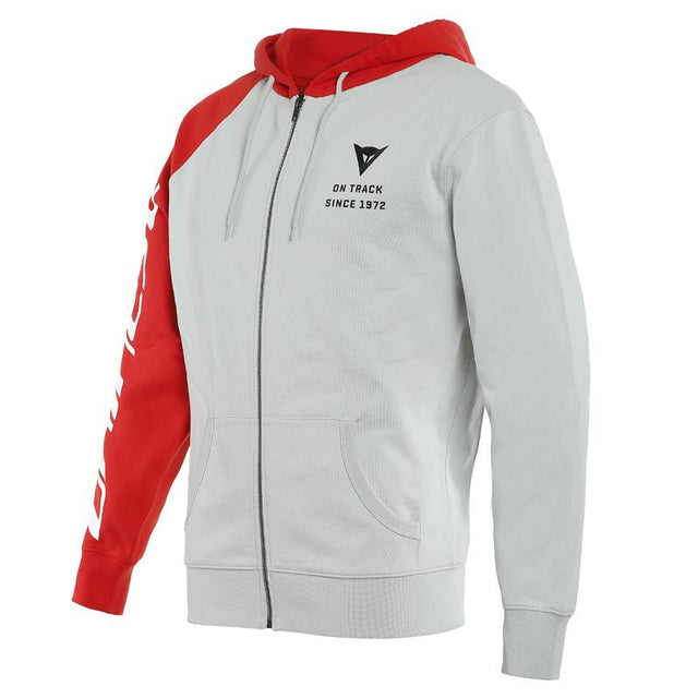 DAINESE PADDOCK FULL - ZIP HOODIE GLACIER - GRAY/LAVA - RED/BLACK (XL) (1896834 - 81C - XL) - DRIVEN Canada's Powersports 80510193044381896834 - 81C - XL