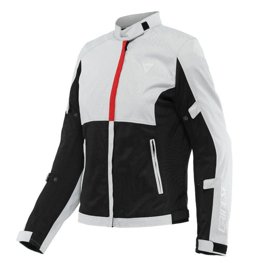 DAINESE RISOLUTA AIR TEX LADY JACKET - GLACIER-GRAY/LAVA-RED (54) - Driven Powersports Inc.80510192751342735249-34F-38