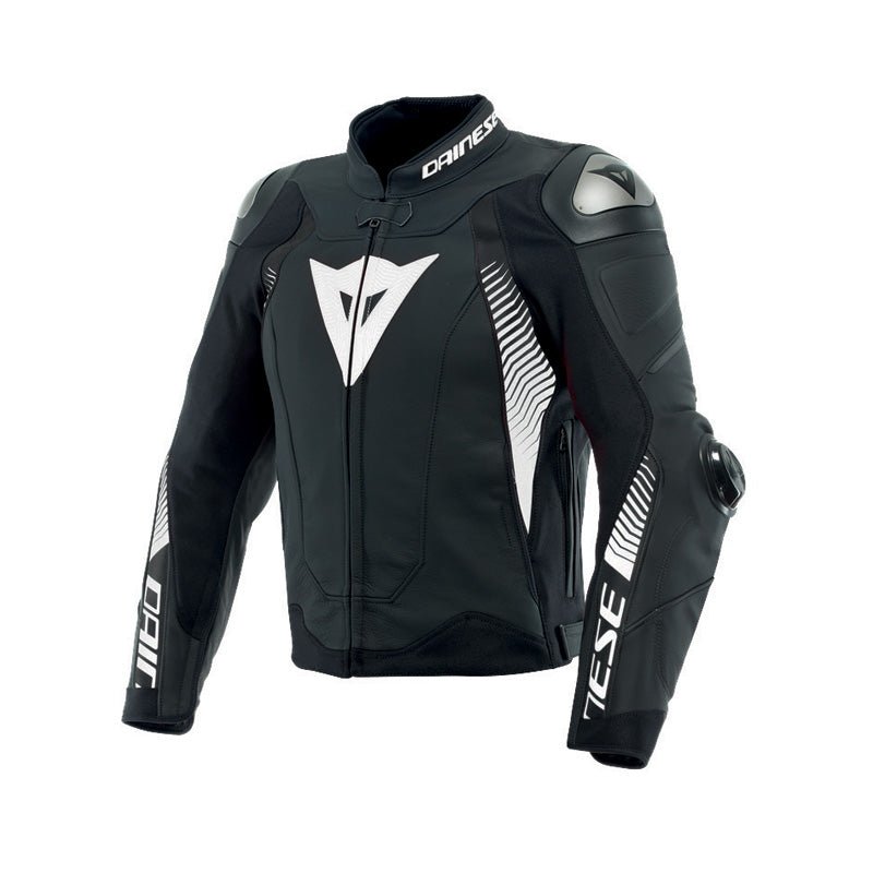DAINESE SUPER SPEED 4 LEATHER JACKET MATTE BLACK/WHITE (62) - DRIVEN Canada's Powersports 80510194167421533870 - 78A - 44