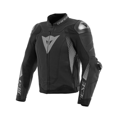 DAINESE SUPER SPEED 4 LEATHER JACKET PERF. - MATTE BLACK/CHARC. GRAY (62) - Driven Powersports Inc.80510194171451533871-50G-44