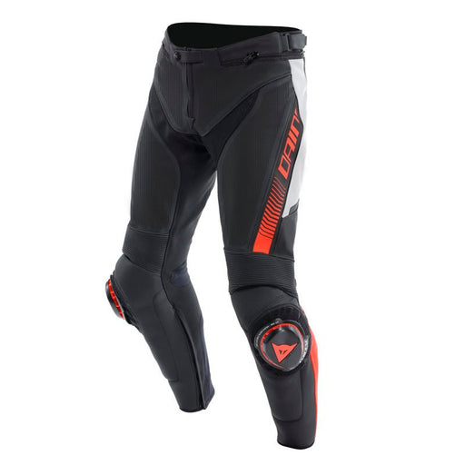 DAINESE SUPER SPEED PERF. LEATHER PANTS - BLACK/WHITE/RED-FLUO (48) (15500007-N32-48) - Driven Powersports Inc.805101964065915500007-N32-48