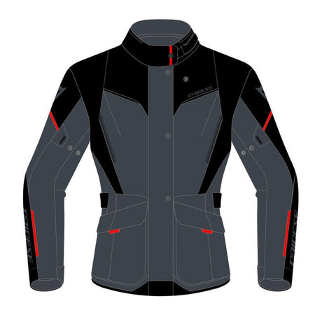 DAINESE TEMPEST 3 D - DRY JACKET EBONY/BLACK/LAVA - RED (64) - DRIVEN Canada's Powersports 80510194051421654642 - 80E - 64
