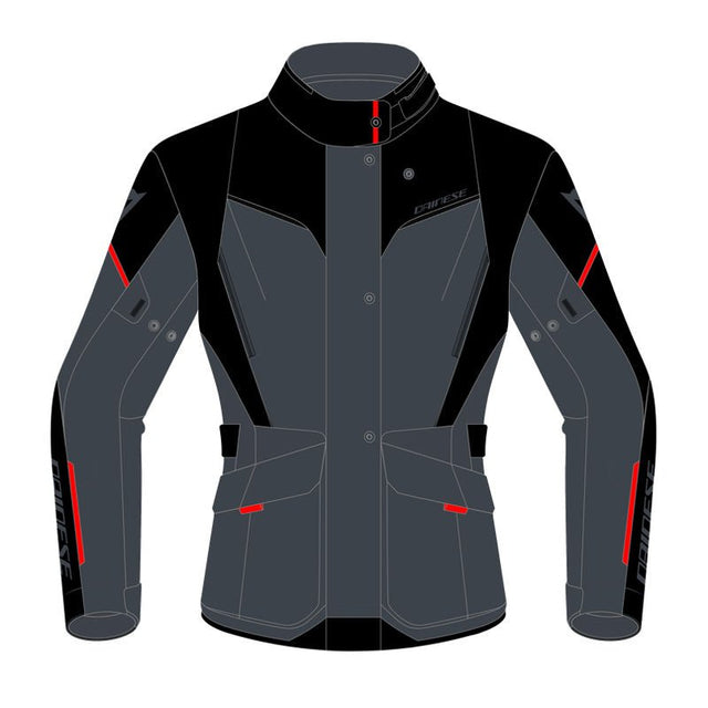 DAINESE TEMPEST 3 D - DRY JACKET EBONY/BLACK/LAVA - RED (64) - DRIVEN Canada's Powersports 80510194051421654642 - 80E - 64