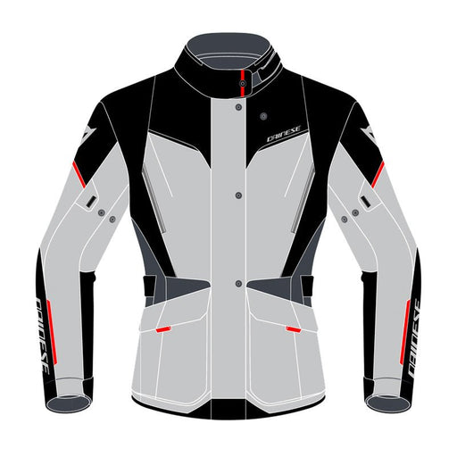 DAINESE TEMPEST 3 D-DRY LADY JACKET - GREY/BLACK/RED (54) - Driven Powersports Inc.80510194056232654642-45G-40