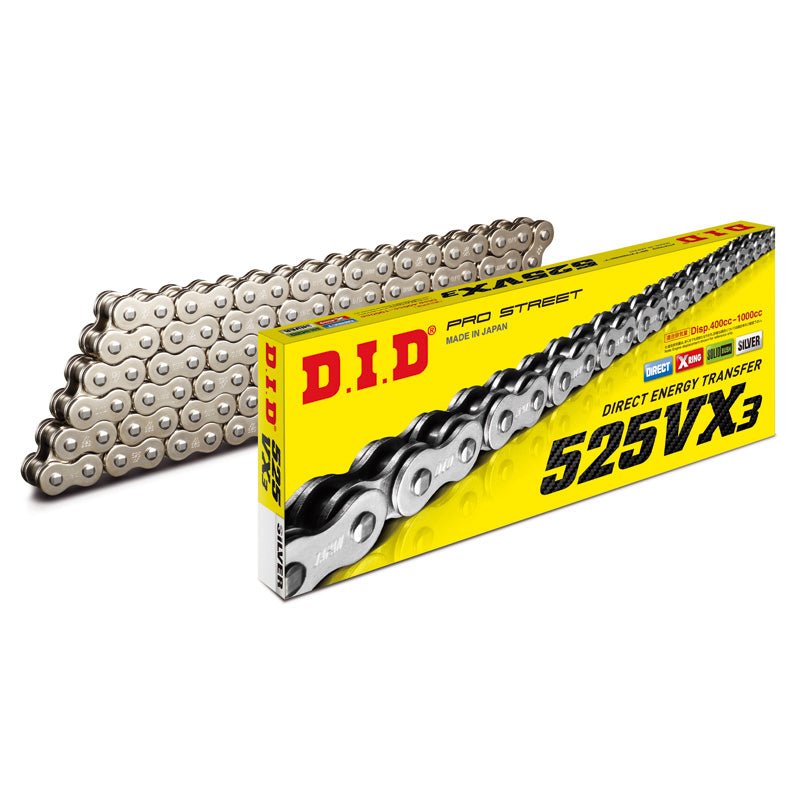DID 525VX3 CHAIN 126L (SILVER) - DRIVEN Canada's Powersports 4525516398749M525VX3S126ZB