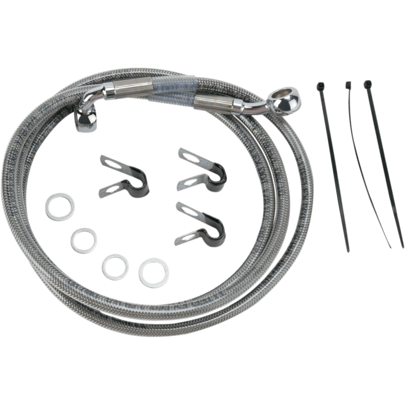 DRAG SPECIALTIES 00 - 07 FLST/F FRT S/S BRAKE LINE KIT +10 (660214 - 10) - DRIVEN Canada's Powersports 660214 - 10