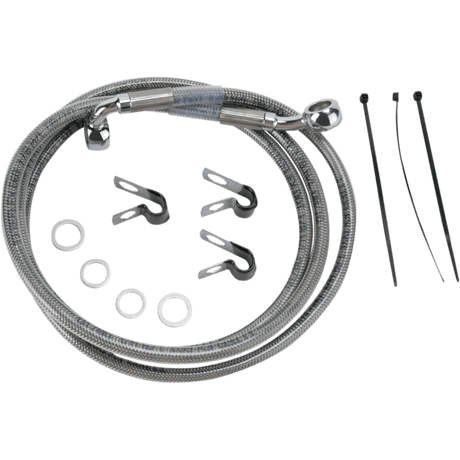 DRAG SPECIALTIES 00 - 07 FLST/F FRT S/S BRAKE LINE KIT +10 (660214 - 10) - DRIVEN Canada's Powersports 660214 - 10