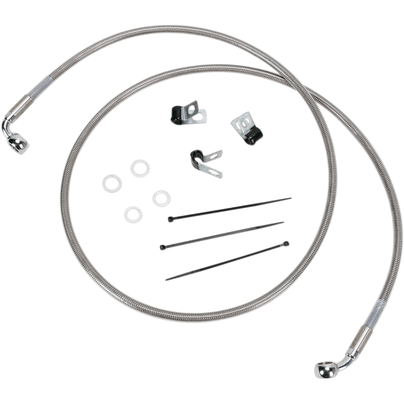 DRAG SPECIALTIES 00 - 07 FLST/F FRT S/S BRAKE LINE KIT +6 (660214 - 6) - DRIVEN Canada's Powersports 660214 - 6