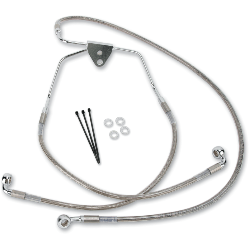 DRAG SPECIALTIES 08 - 13 FLHT FRT WO/ABS S/S BR/LINE +2 (620085 - 2) - DRIVEN Canada's Powersports 620085 - 2