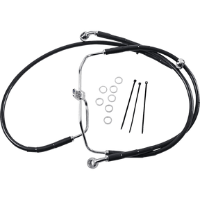 DRAG SPECIALTIES 08 - 17 FXDF FRT S/B BRAKE LINE KIT +4 (660325 - 4BLK) - DRIVEN Canada's Powersports 660325 - 4BLK