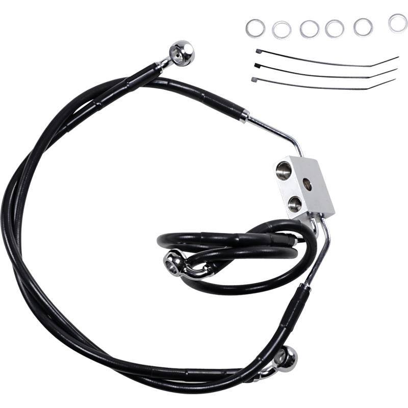 DRAG SPECIALTIES 12 - 17 FXDF FRT +4 BRK LINE W/ABS - DRIVEN Canada's Powersports 612137 - 4BLK
