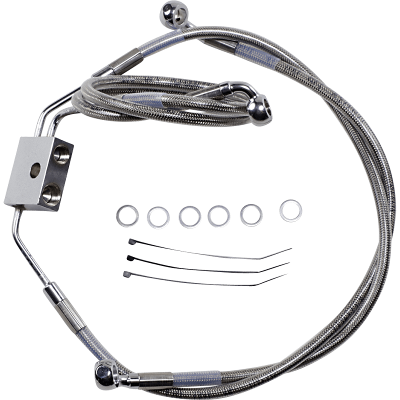 DRAG SPECIALTIES 12 - 17 FXDF FRT S/S +8 BRK LINE W/ABS (1741 - 3829) - DRIVEN Canada's Powersports 1741 - 3829