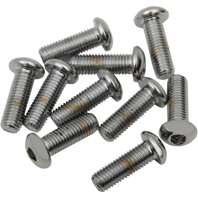DRAG SPECIALTIES 1/4 - 28*3/4 BUTTON HD SCREW (10) CY - CHROME (MPB420) - DRIVEN Canada's Powersports 632393174060MPB420