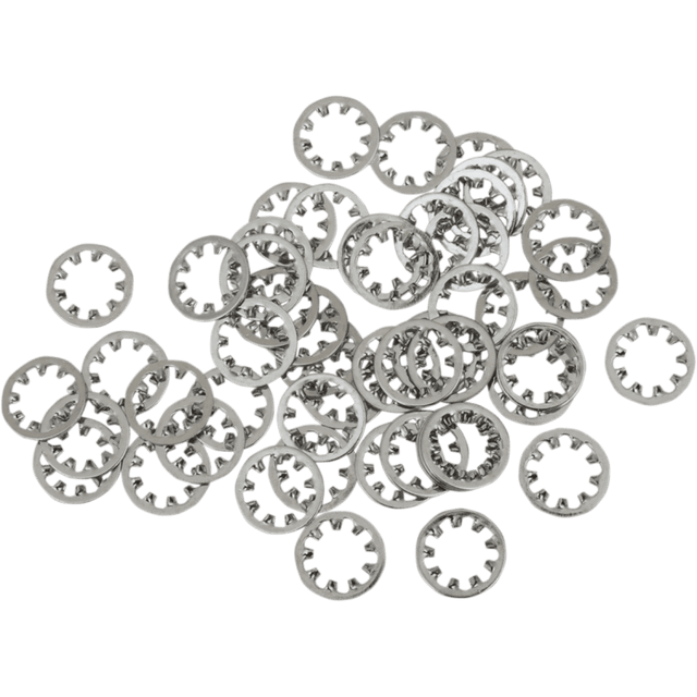 DRAG SPECIALTIES 1/4" (50PK) CHROME INSIDE STAR WASHER (MPB457) - DRIVEN Canada's Powersports 632393174510MPB457