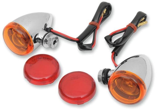 DRAG SPECIALTIES MINI DEUCE MARKER LIGHTS AMB/RED (PR) (2040 - 0531) - DRIVEN Canada's Powersports 2040 - 0531
