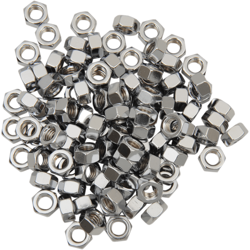 DRAG SPECIALTIES 5/16 - 18 HEX NUTS COARSE (100) CY - CHROME (MPB169) - DRIVEN Canada's Powersports 632393668880MPB169