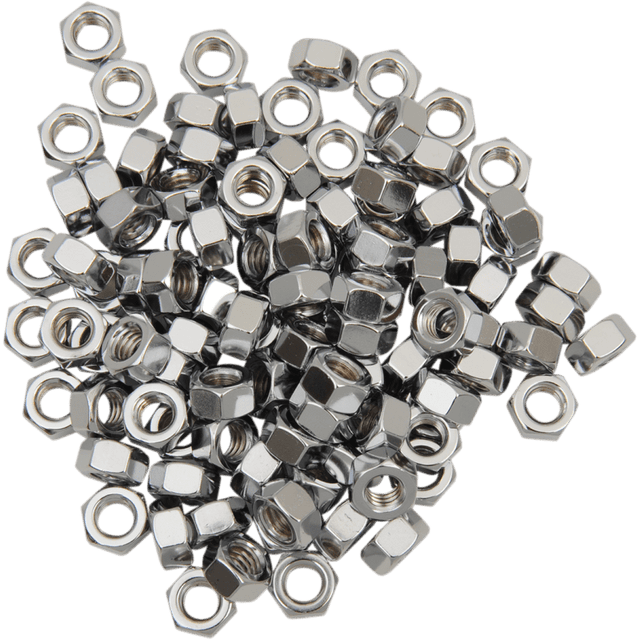 DRAG SPECIALTIES 5/16 - 18 HEX NUTS COARSE (100) CY - CHROME (MPB169) - DRIVEN Canada's Powersports 632393668880MPB169