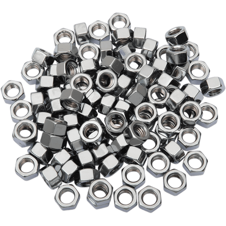 DRAG SPECIALTIES 5/16 - 24 FINE HEX NUTS (100) CY - CHROME - DRIVEN Canada's Powersports 632393668460MPB166