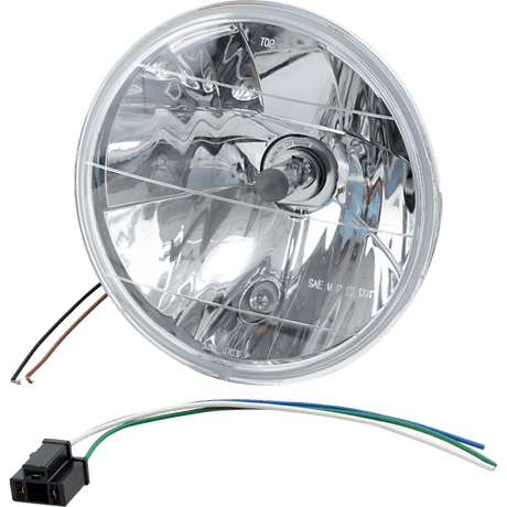 DRAG SPECIALTIES 7" DIAMOND LIGHT W/ H4 BULB DS-280189 Front - Driven Powersports