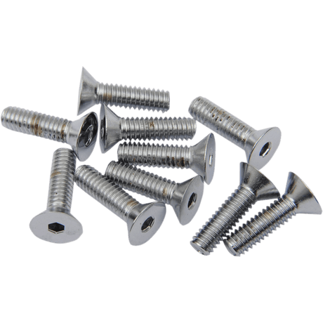 DRAG SPECIALTIES 8 - 32*1/2 FLAT HEAD SCREWS (10) CY - CHROME (MPB363) - DRIVEN Canada's Powersports 632393173377MPB363