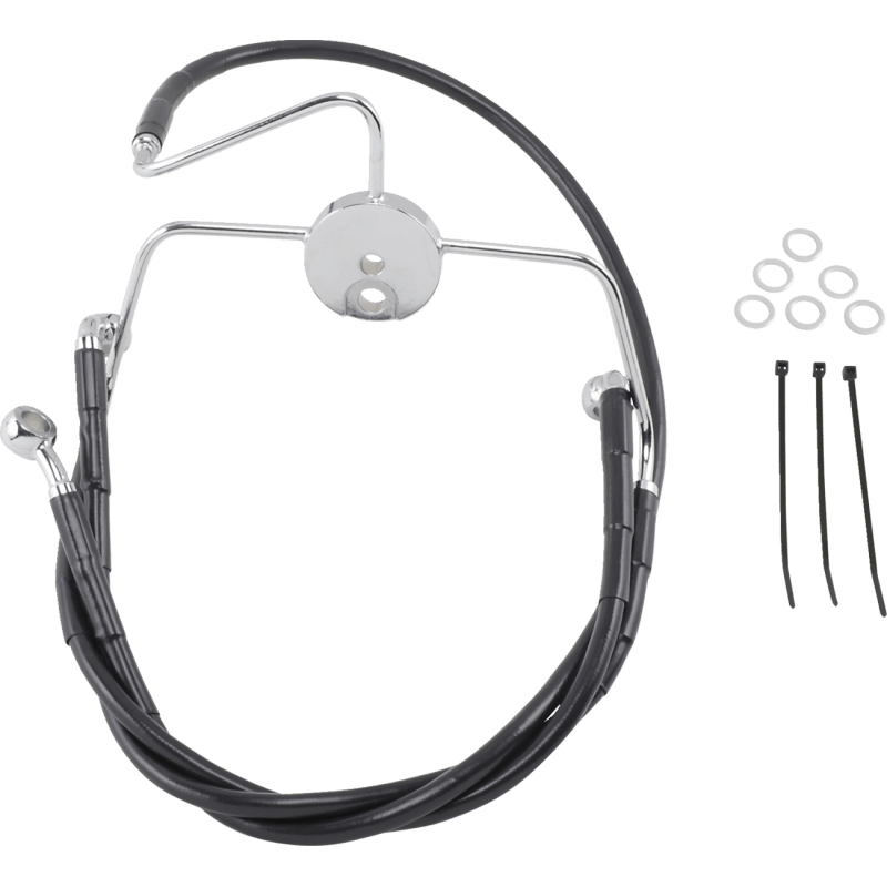 DRAG SPECIALTIES 94 - 07 FLHR +4BLK FRT BRK LINE KIT (644410 - 4BLK) - DRIVEN Canada's Powersports 644410 - 4BLK