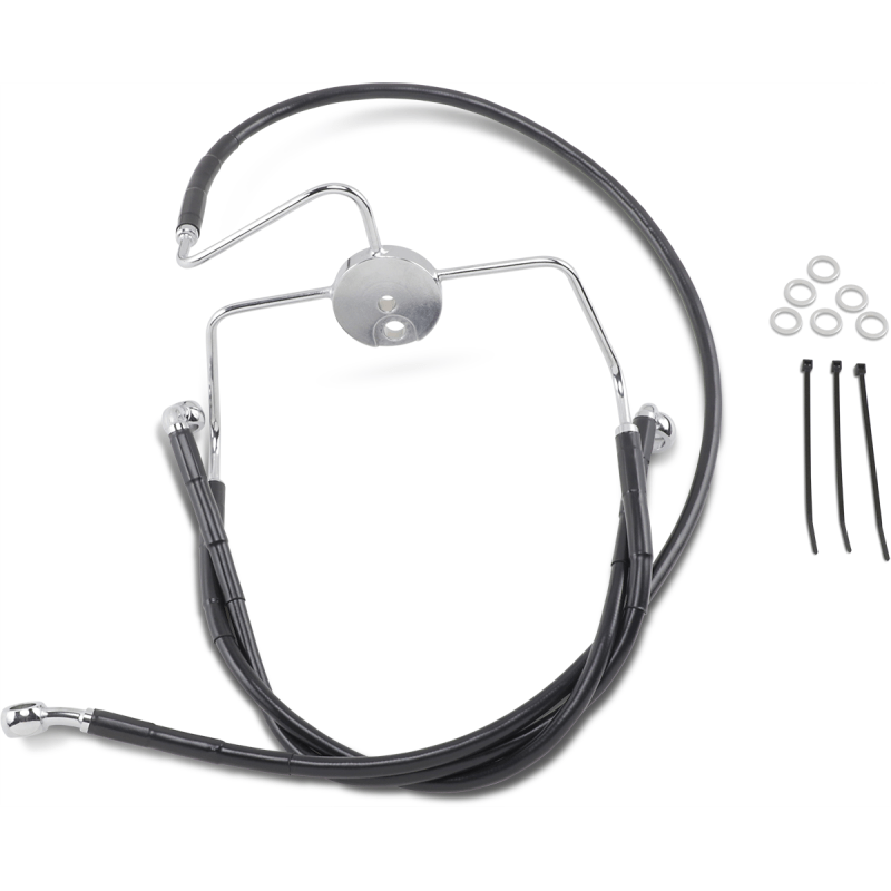 DRAG SPECIALTIES 94 - 07 FLHR +6BLK FRT BRK LINE KIT (644410 - 6BLK) - DRIVEN Canada's Powersports 644410 - 6BLK
