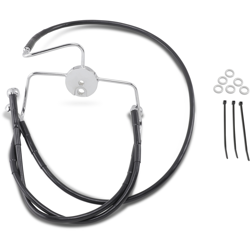 DRAG SPECIALTIES 94 - 07 FLHR +8BLK FRT BRK LINE KIT (644410 - 8BLK) - DRIVEN Canada's Powersports 644410 - 8BLK