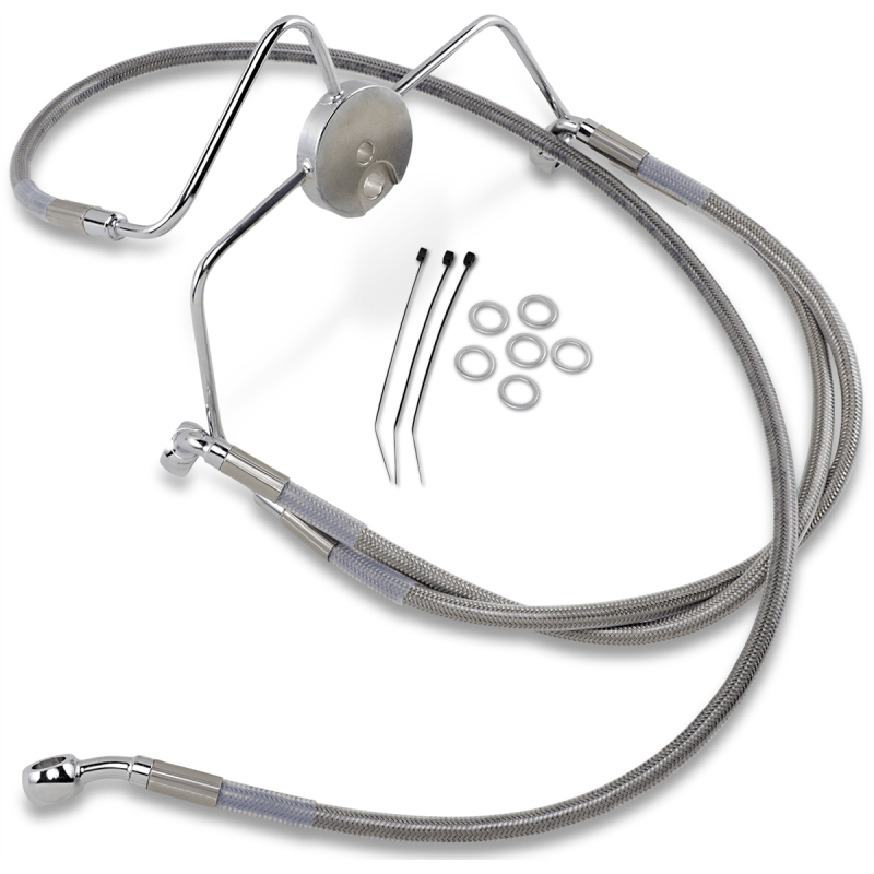 DRAG SPECIALTIES 94 - 07 FLHR FRT S/S BRAKE LINE KIT +6 (644410 - 6) - DRIVEN Canada's Powersports 644410 - 6