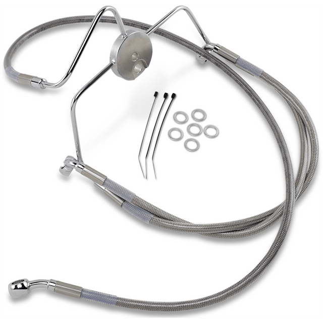 DRAG SPECIALTIES 94 - 07 FLHR FRT S/S BRAKE LINE KIT +6 (644410 - 6) - DRIVEN Canada's Powersports 644410 - 6