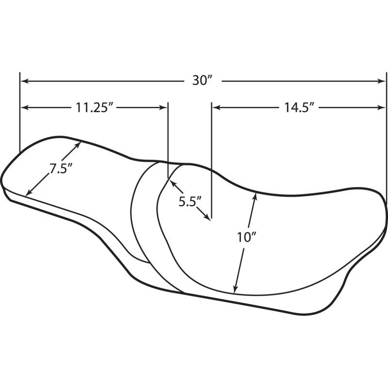 DRAG SPECIALTIES 94 - 96 FLHR PREDATOR SEAT SMTH 2 - UP (0801 - 0614) - DRIVEN Canada's Powersports 0801 - 0614