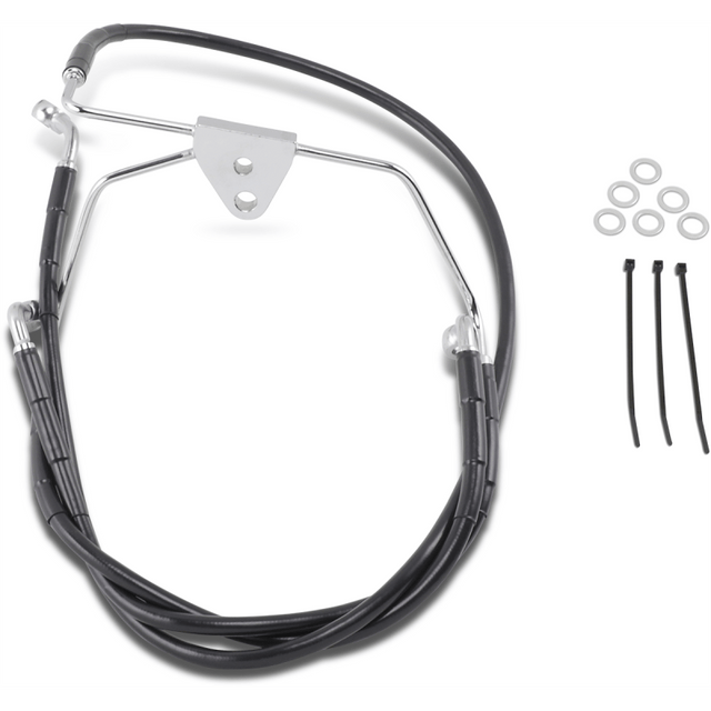 DRAG SPECIALTIES 96 - 07 FLHT/X +10BLK FRT BRK LINE KIT (660411 - 10BLK) - DRIVEN Canada's Powersports 660411 - 10BLK