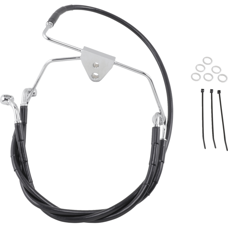 DRAG SPECIALTIES 96 - 07 FLHT/X +4BLK FRT BRK LINE KIT (660411 - 4BLK) - DRIVEN Canada's Powersports 660411 - 4BLK