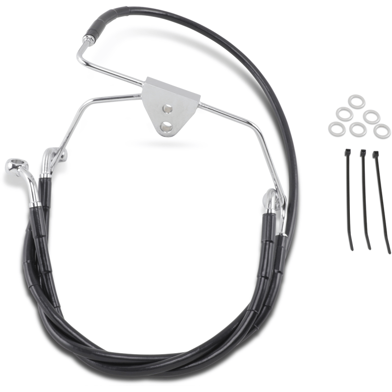 DRAG SPECIALTIES 96 - 07 FLHT/X +4BLK FRT BRK LINE KIT (660411 - 4BLK) - DRIVEN Canada's Powersports 660411 - 4BLK